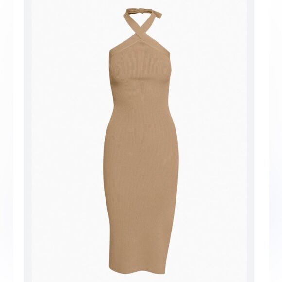 Wilfred Dresses & Skirts - NWT Wilfred Cayenne halter dress Gold Camel